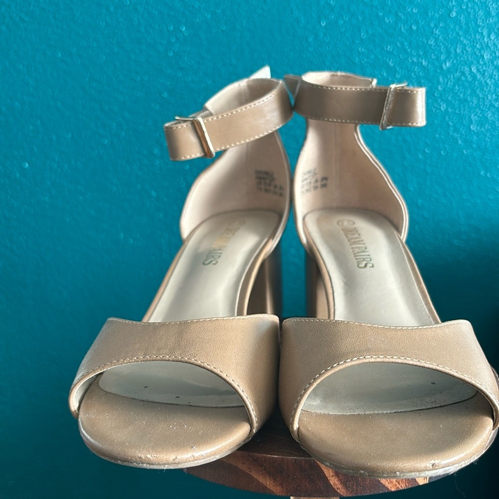 Gently worn tan block heels